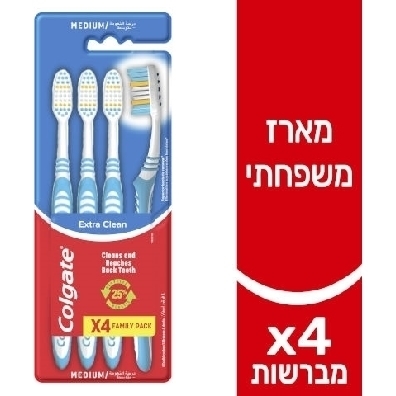 מברשת שיניים קולגייט אקסטרא רביעיות