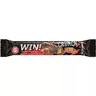 חטיף חלבון WIN קראנץ' קרמל מלוח בציפוי שוקולד